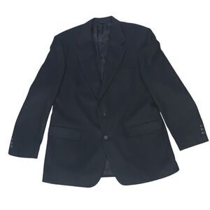 Roundtree & Yorke Mens Size 42R 100% Camel Hair Blazer Jacket‎ Black Lined